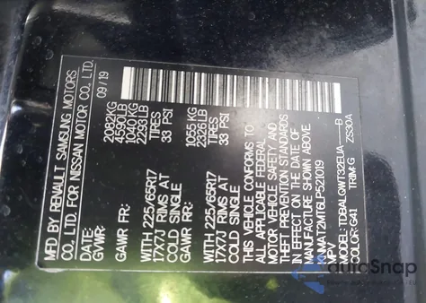 2020 Nissan Rogue Sv Fwd z USA, uszkodzony, nr VIN KNMAT2MT6LP521019